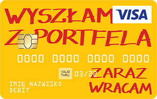 Wzór karty - napis: wyszłam z portfela