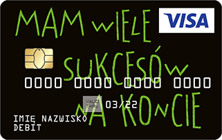  Wzór karty - napis: mam wiele sukcesów na koncie