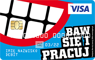  Wzór karty - napis: Baw się i pracuj