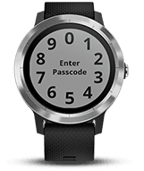 Przykładowy widok tarczy zegarka Garmin - wpisz kod