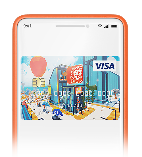 Ekran telefonu z kartą płatniczną z grafiką miasto ING w Roblox 