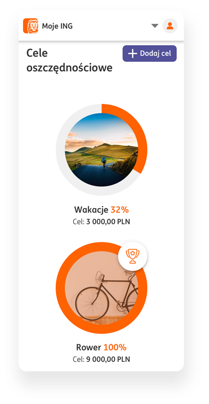 Cele oszczędnościowy w Moim ING