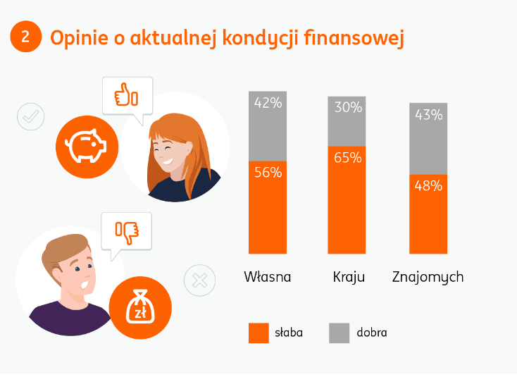 Wizualizacja statystyk o aktualnej kondycji finansowej.