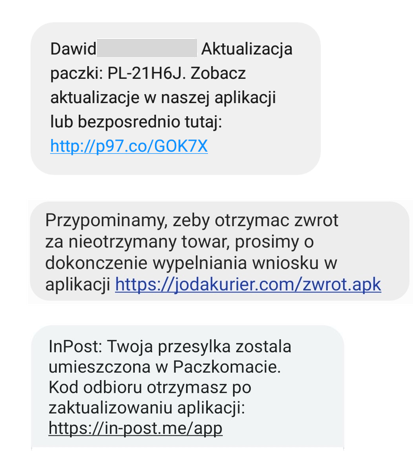 przykładowe smsy od oszustów