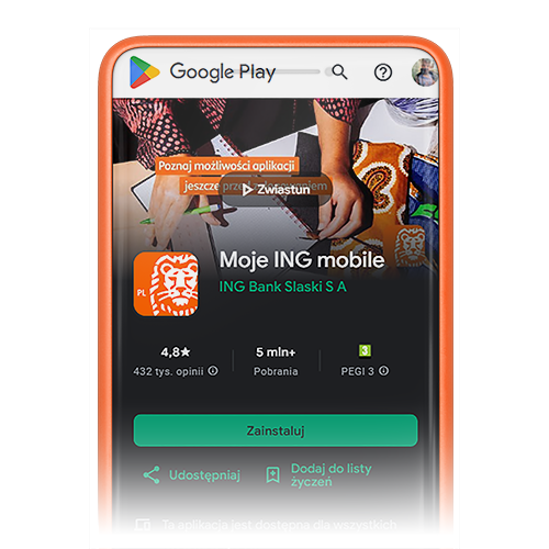 Ekran logowania do Mojego ING