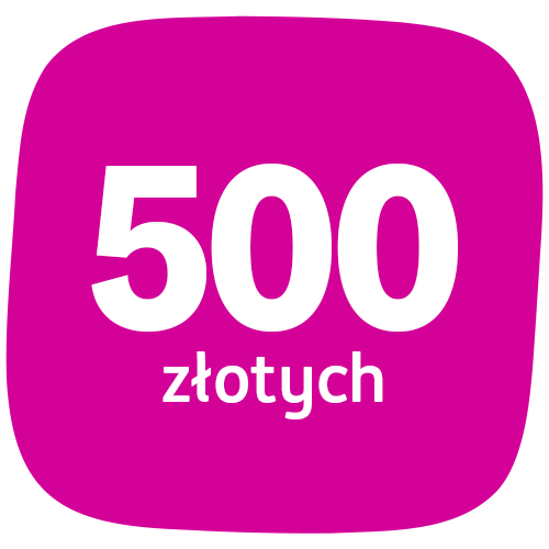 Ilustracja przedstawiająca 500 zł nagrody.