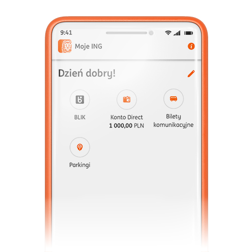 Ekran Mojego ING przed zalogowaniem