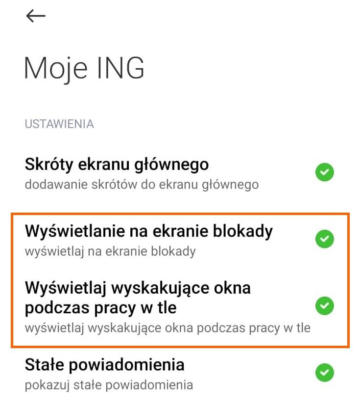 ekran ustawień w telefonach Xiaomi lub Huawei z systemem Android